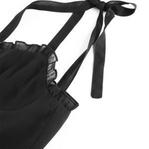 Ruffle Edged Black Mini Dress Details 2