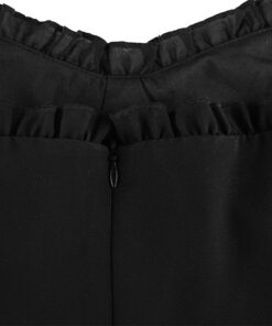 Ruffle Edged Black Mini Dress Details 3