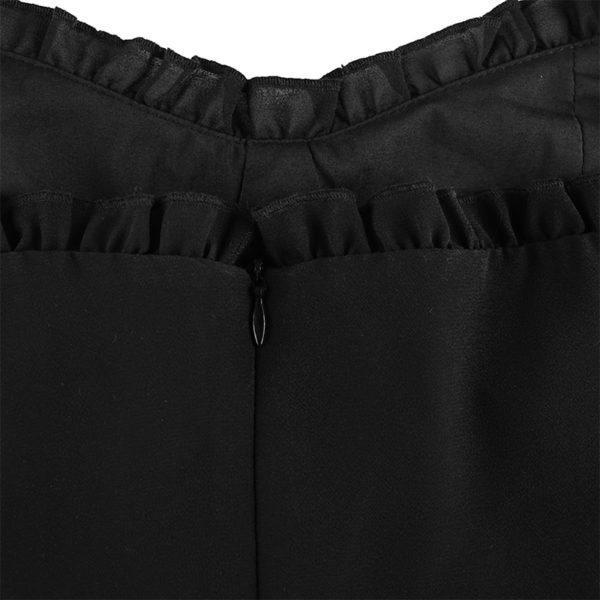 Ruffle Edged Black Mini Dress Details 3