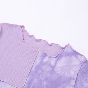 Tie-Dye Patchwork Crop Top Details
