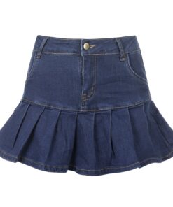Ruffle Denim Mini Skirt Full