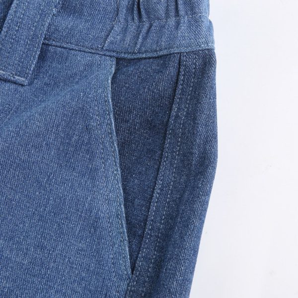 High Waist Blue Jeans with Pockets Details 2