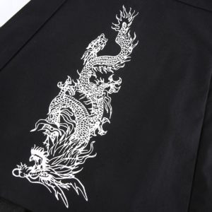 High Waist Dragon Mini Skirt Details 2