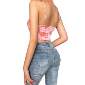 Red Tie Dye Lace Camisole 4