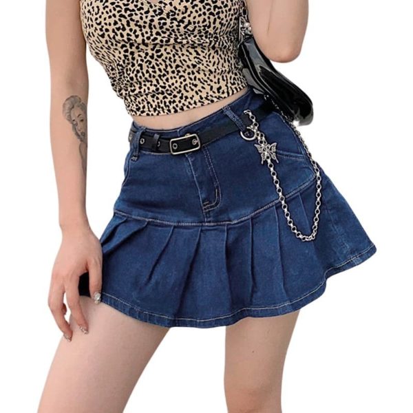Ruffle Denim Mini Skirt 3