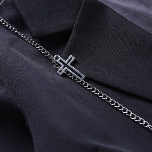 Black Blazer with Metal Chain Details 4
