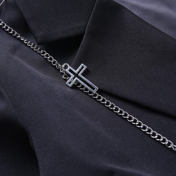 Black Blazer with Metal Chain Details 4