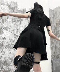 Gothic High Waist Mini Dress with Cross 3