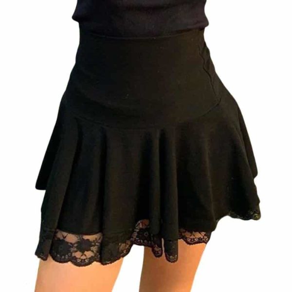 Gothic Lace Pleated Mini Skirt 2