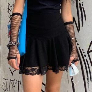 Gothic Lace Pleated Mini Skirt 3