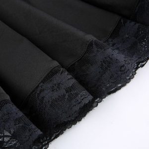 Gothic Lace Pleated Mini Skirt Details 2