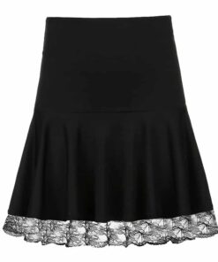 Gothic Lace Pleated Mini Skirt Full