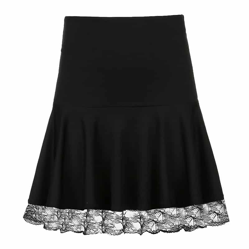 Gothic Lace Pleated Mini Skirt - Ninja Cosmico
