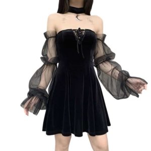 Gothic Mesh Mini Dress 2