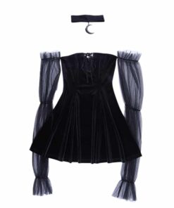 Gothic Mesh Mini Dress Full