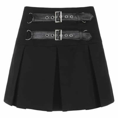 Mini Skirt with Double Belts - Ninja Cosmico