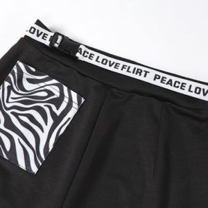 Peace Love Flirt High Waist Patchwork Pants Details 2