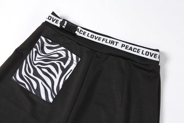 Peace Love Flirt High Waist Patchwork Pants Details 2