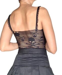Skull Mesh Camisole with Bow 3
