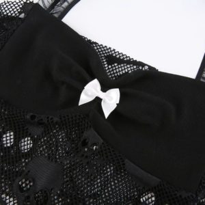 Skull Mesh Camisole with Bow Details 3