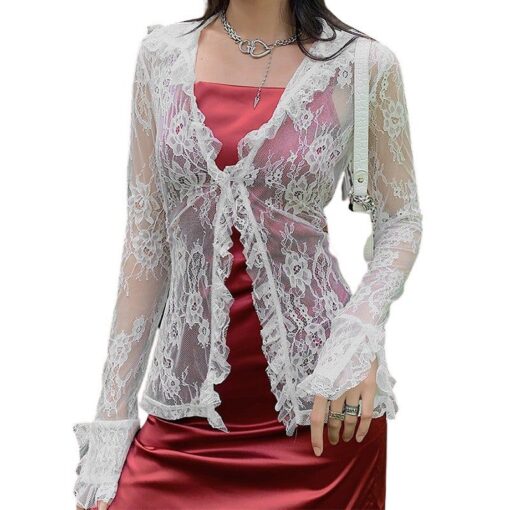White Floral Lace Cardigan