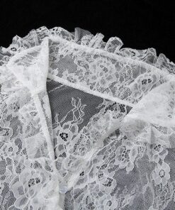 White Floral Lace Cardigan Details