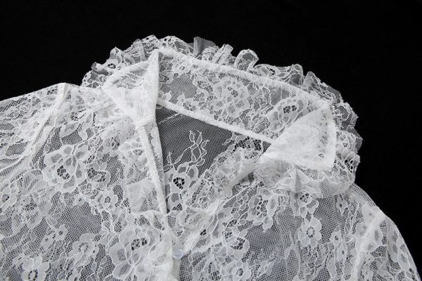 White Floral Lace Cardigan Details