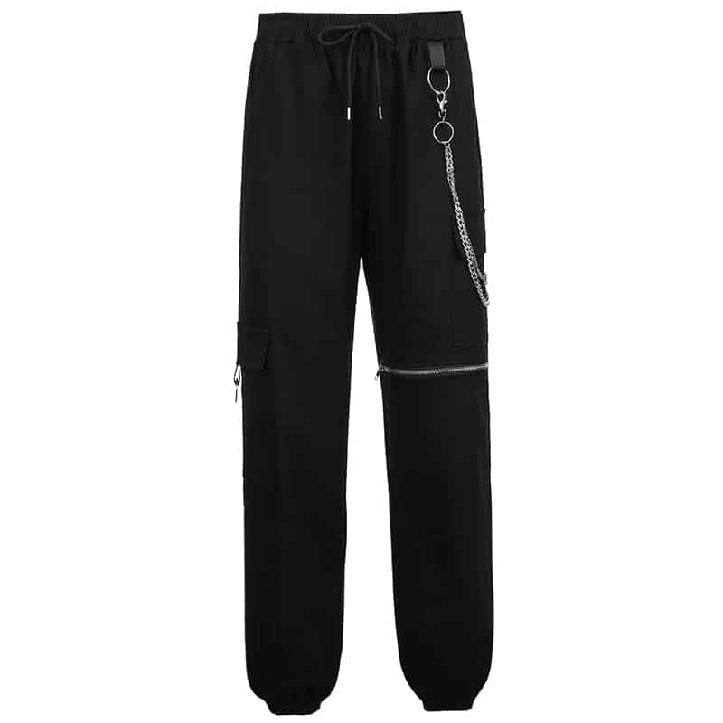 Chained Cargo Pants With Pockets | Roupas emo, Roupas góticas, Roupas
