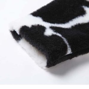 Vegan Fur Cow Print Jacket Details 2