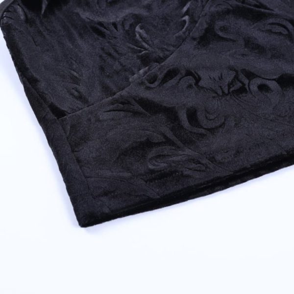 Black Velvet Lace Trim Camisole Details 3