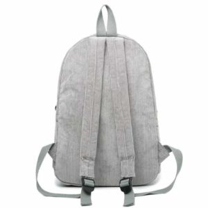Corduroy Backpack Grey Back