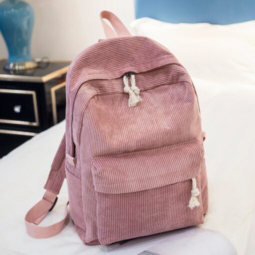 Corduroy Backpack Pink