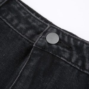 High Waist Denim Pleated Mini Skirt Details 2