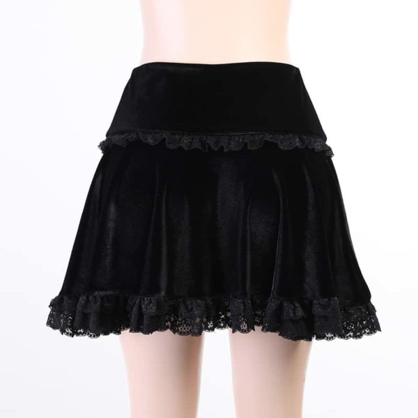 High Waist Lace Ruffles Mini Skirt 3