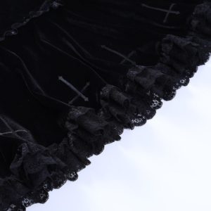 High Waist Lace Ruffles Mini Skirt Details 2
