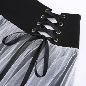 High Waist Lace-up Mini Skirt Details 2