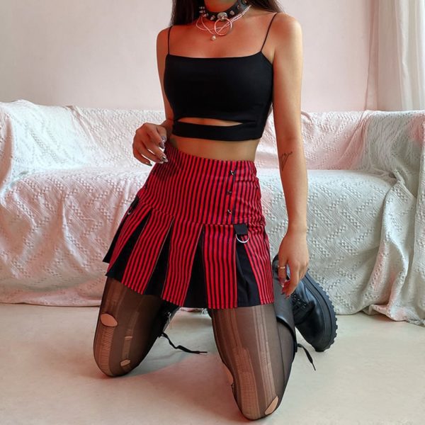 High Waist Striped Mini Skirt 3