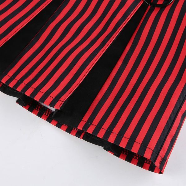 High Waist Striped Mini Skirt Details 4
