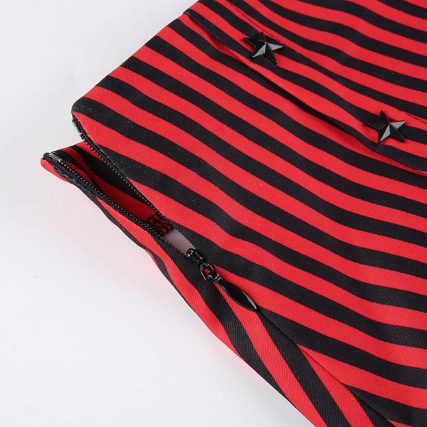 High Waist Striped Mini Skirt Details 5