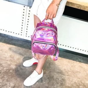 Holographic Mini Backpack Pink 2