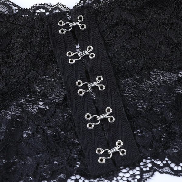 Black Lace Corset Crop Top Details 3