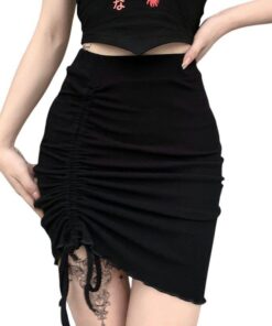 High Waist Ruched Mini Skirt 2