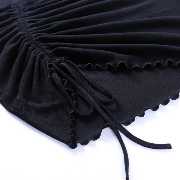 High Waist Ruched Mini Skirt Details 2