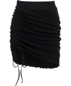 High Waist Ruched Mini Skirt Full