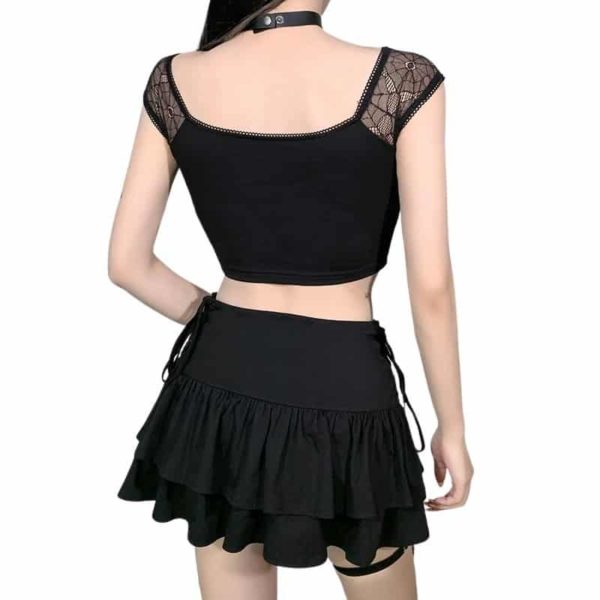 Lace Short Sleeve Crop Top 3