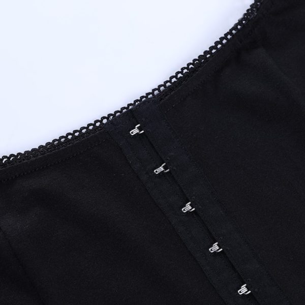 Lace Short Sleeve Crop Top Details 2