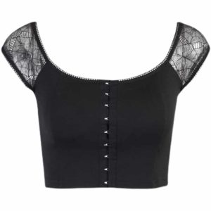 Lace Short Sleeve Crop Top Full