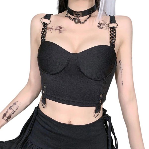 Cami Top with Black Chains Straps