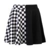 Checkerboard Split Mini Skirt