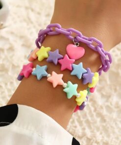 Candy Heart Chain Stars Bracelet Sets